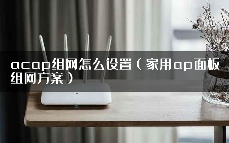 acap组网怎么设置（家用ap面板组网方案）