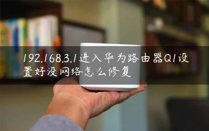 192.168.3.1进入华为路由器Q1设置好没网络怎么修复