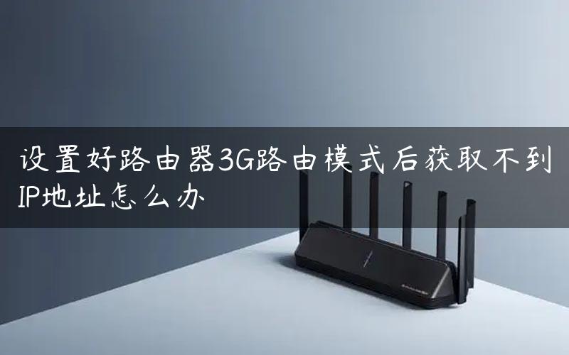 设置好路由器3G路由模式后获取不到IP地址怎么办