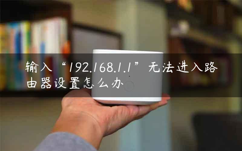 输入“192.168.1.1”无法进入路由器设置怎么办