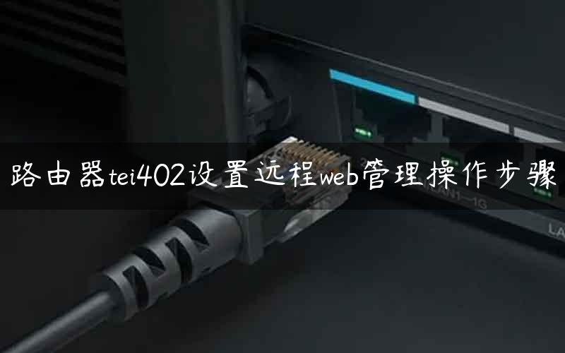 路由器tei402设置远程web管理操作步骤