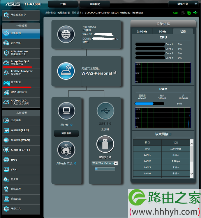 华硕RT-AX88U电竞路由评测 WiFi6网络性能怪兽