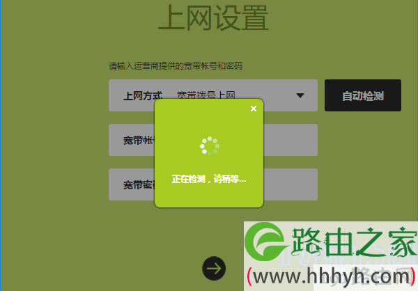 路由器自动检测：上网方式