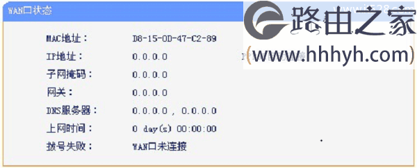 路由器设置后wan口状态ip地址为0.0.0.0如何解决？