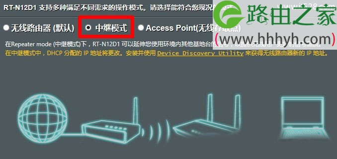 华硕(ASUS)路由器无线中继模式设置上网