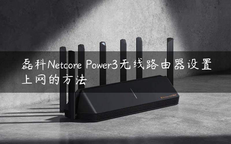 磊科Netcore Power3无线路由器设置上网的方法