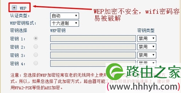 wep加密不安全，wifi密码容易被破解