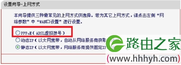 旧版本fast路由器的“上网方式”选择：PPPoE