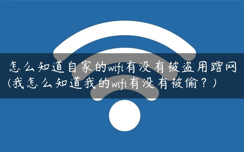 怎么知道自家的wifi有没有被盗用蹭网(我怎么知道我的wifi有没有被偷？)