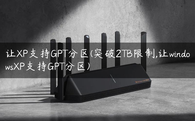 让XP支持GPT分区(突破2TB限制,让windowsXP支持GPT分区)